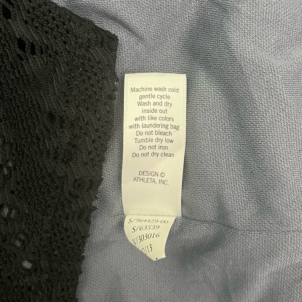 Athleta Black Blue Grey Lace Adjustable Stretch Women's Sporty Casual Tank Dress - Picture 13 of 13